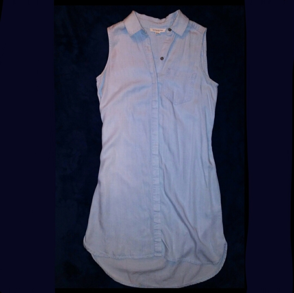 BeachLunchLounge Denim Sleeveless Shirt Dress XS